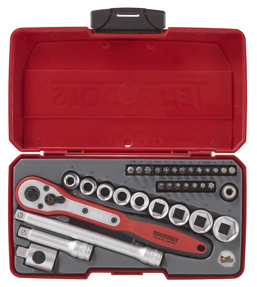 3/8" Socket Set 6 pt 34 Pieces TengTools